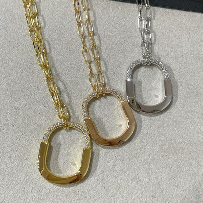 [Hyrra Jewelry]LOCK MEDIUM PENDANT DIAMOND NECKLACE