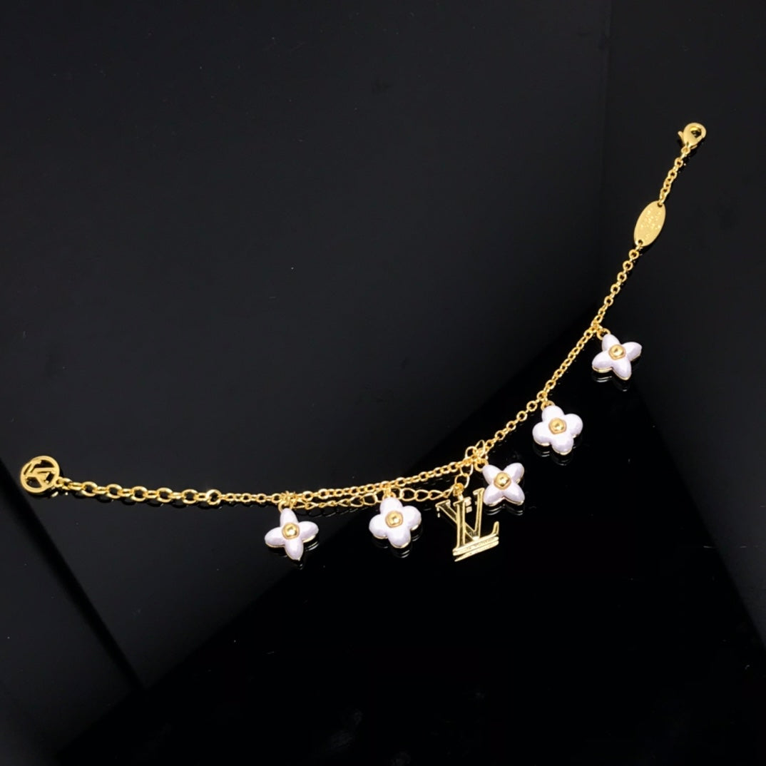 [⭐Hyrra Jewelry]LOGO 6 MOTIF STAR AND SUN GOLD BRACELET