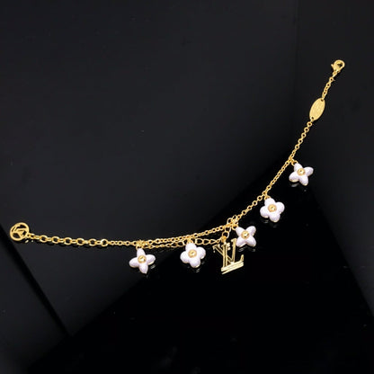 [⭐Hyrra Jewelry]LOGO 6 MOTIF STAR AND SUN GOLD BRACELET