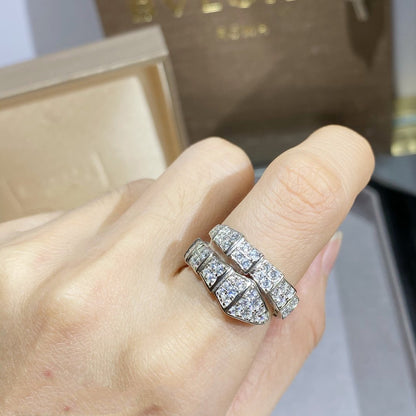 [⭐Hyrra Jewelry]SERPENTI RING SILVER DIAMOND PAVED