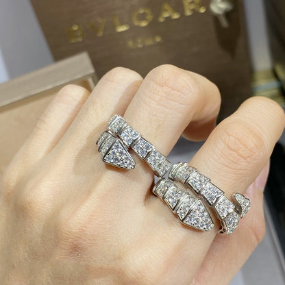 [⭐Hyrra Jewelry]SERPENTI RING SILVER DIAMOND PAVED