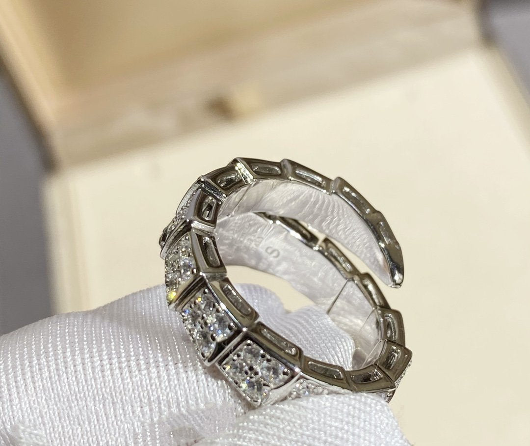 [⭐Hyrra Jewelry]SERPENTI RING SILVER DIAMOND PAVED
