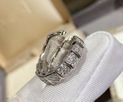 [⭐Hyrra Jewelry]SERPENTI RING SILVER DIAMOND PAVED