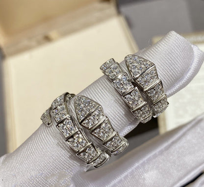 [⭐Hyrra Jewelry]SERPENTI RING SILVER DIAMOND PAVED