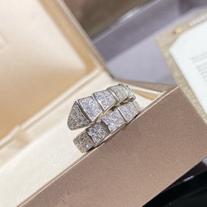 [⭐Hyrra Jewelry]SERPENTI RING SILVER DIAMOND PAVED