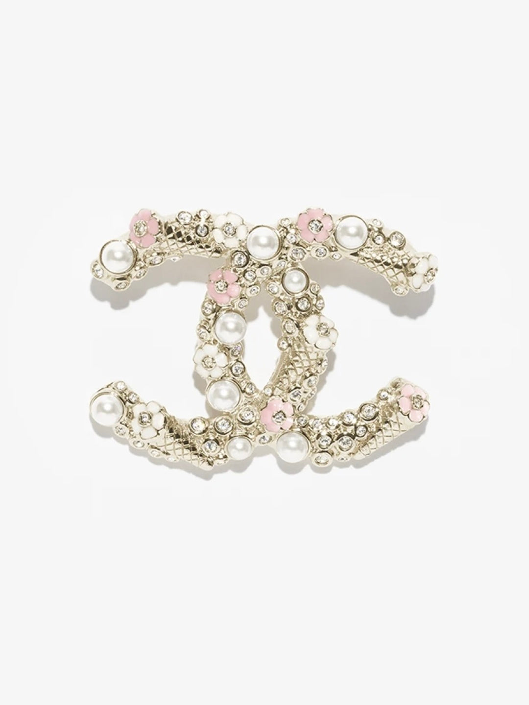 [⭐Hyrra Jewelry]26C Pink-White Enamel Ice Cream Cone Double C Brooch