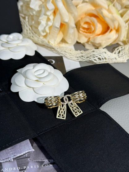 [⭐Hyrra Jewelry]25K Hollow Bow Brooch