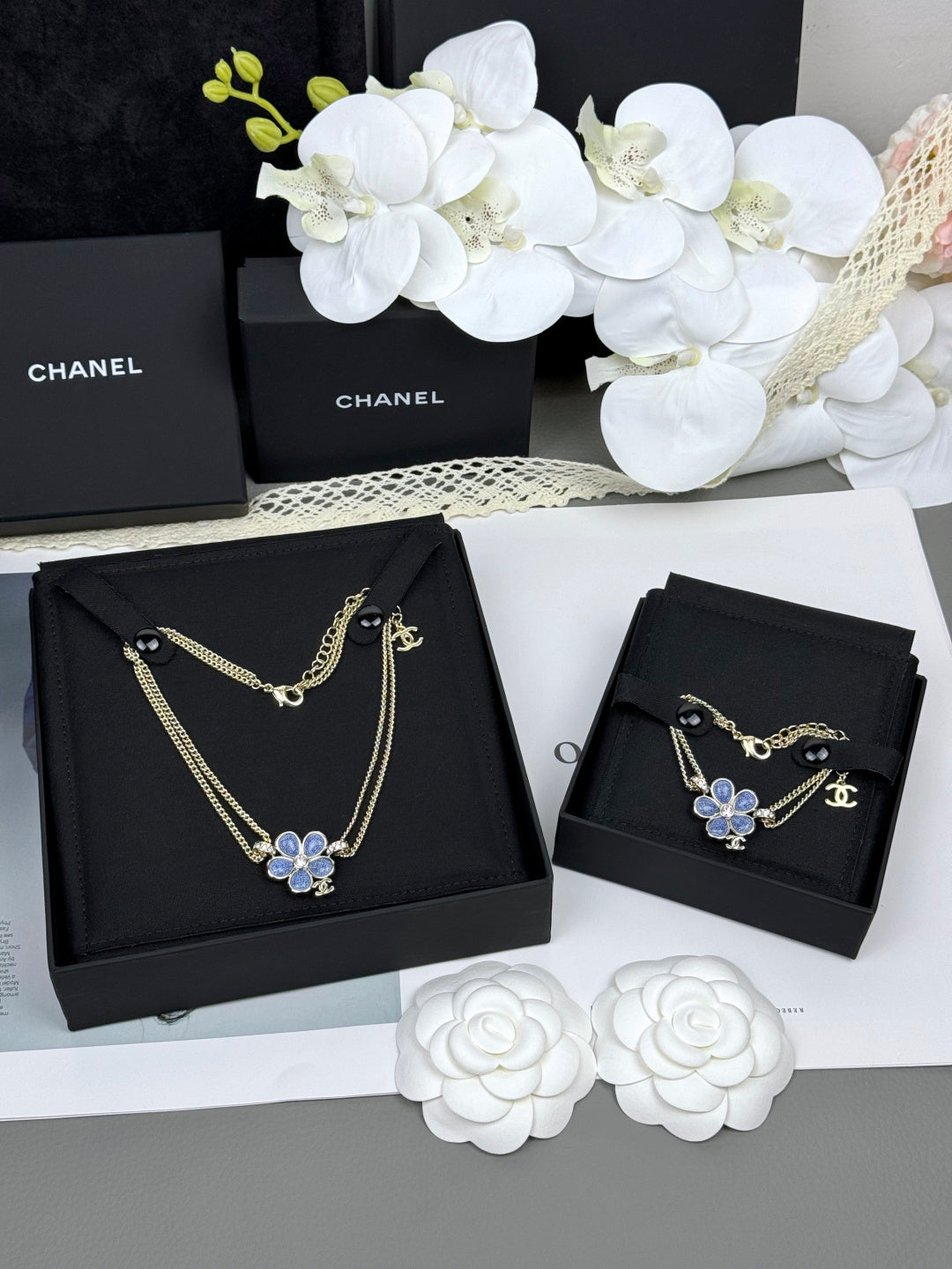 [⭐Hyrra Jewelry]VOLTE New Blue Floral Double-Layer Bracelet