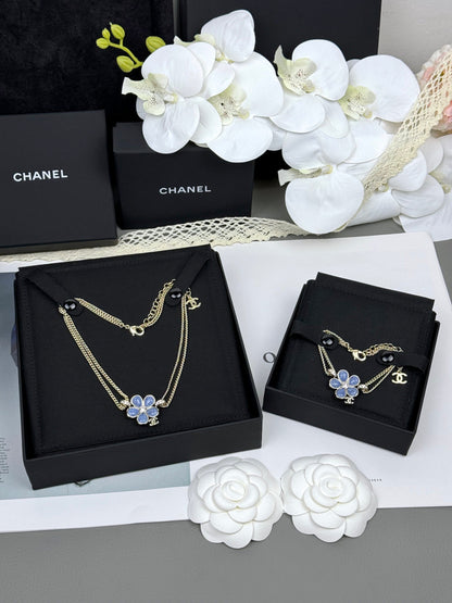 [⭐Hyrra Jewelry]VOLTE New Blue Floral Double-Layer Bracelet