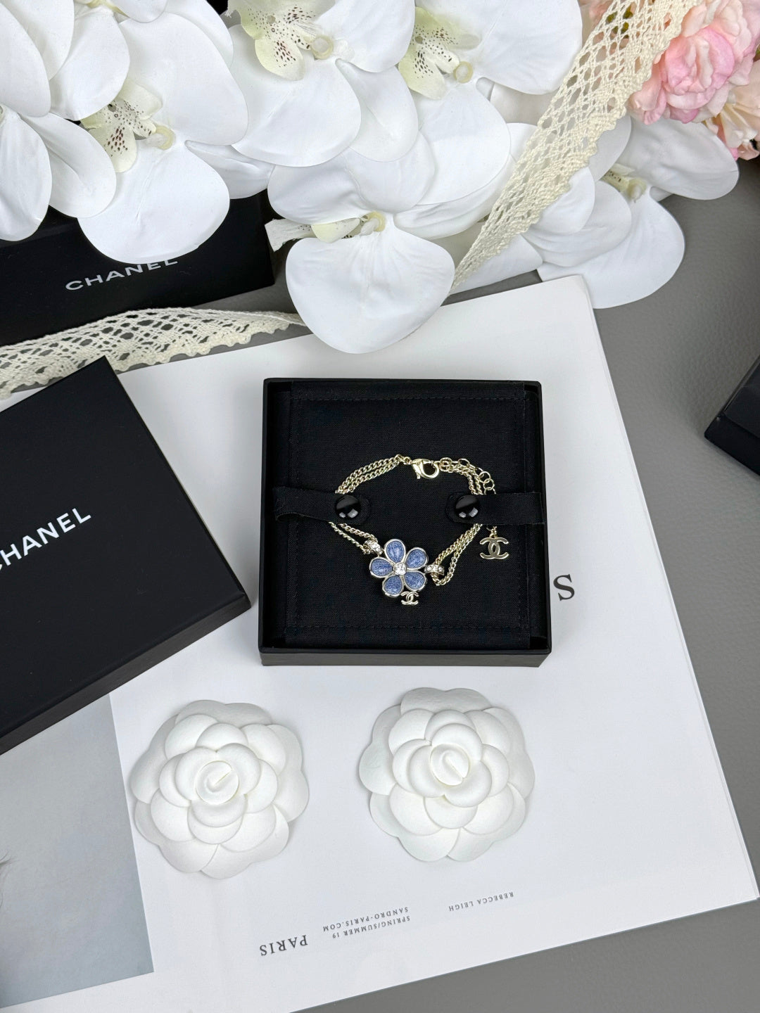 [⭐Hyrra Jewelry]VOLTE New Blue Floral Double-Layer Bracelet