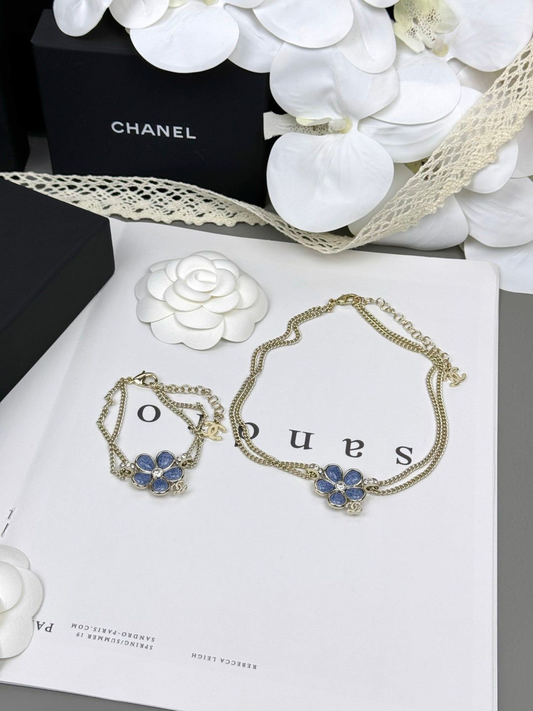 [⭐Hyrra Jewelry]VOLTE New Blue Floral Double-Layer Bracelet