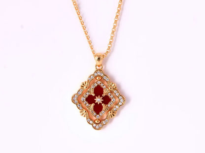 [⭐Hyrra Jewelry] B.C.L ENAMEL ROTATING SINGLE-DIAMOND NECKLACE（Various colors）