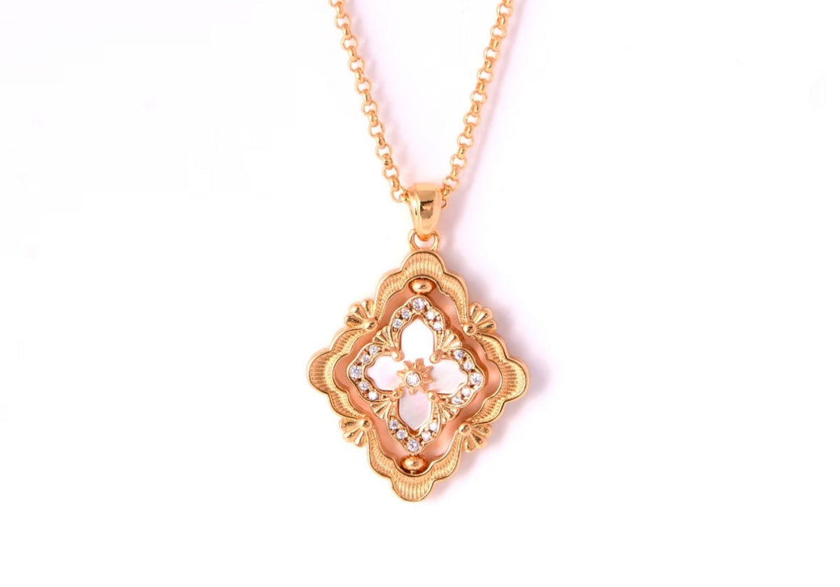 [⭐Hyrra Jewelry] B.C.L ENAMEL ROTATING SINGLE-DIAMOND NECKLACE（Various colors）