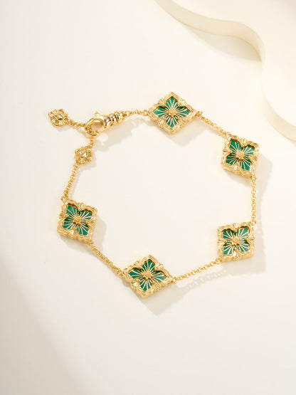 [⭐Hyrra Jewelry]B.C.L ENAMELED Five-Flower Bracelet（Various Colors)