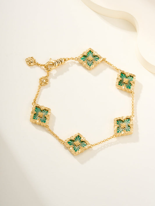 [⭐Hyrra Jewelry]B.C.L ENAMELED Five-Flower Bracelet（Various Colors)