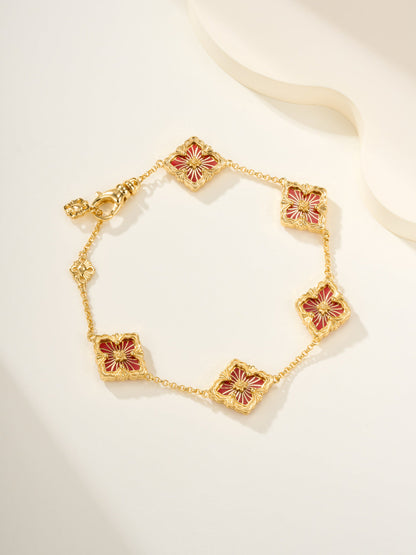 [⭐Hyrra Jewelry]B.C.L ENAMELED Five-Flower Bracelet（Various Colors)