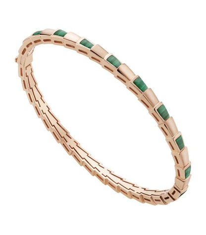[⭐Hyrra Jewelry]SERPENTI BRACELET PINK GOLD MALACHITE