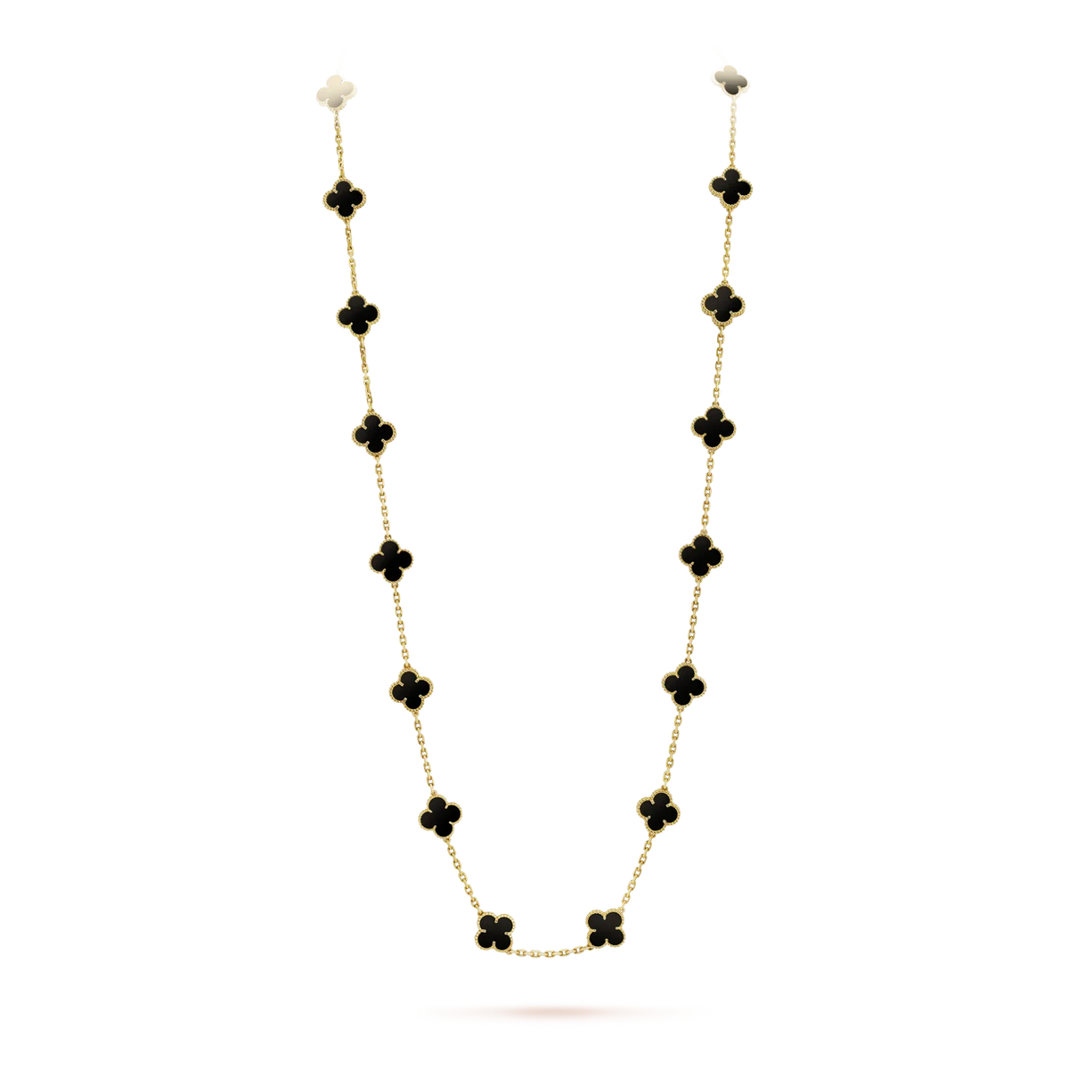 [⭐Hyrra Jewelry]CLOVER 20 MOTIFS ONYX NECKLACE