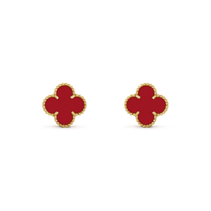 [⭐Hyrra Jewelry]CLOVER MINI 9.5MM CARNELIAN EARRINGS