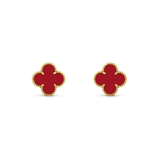 [⭐Hyrra Jewelry]CLOVER MINI 9.5MM CARNELIAN EARRINGS