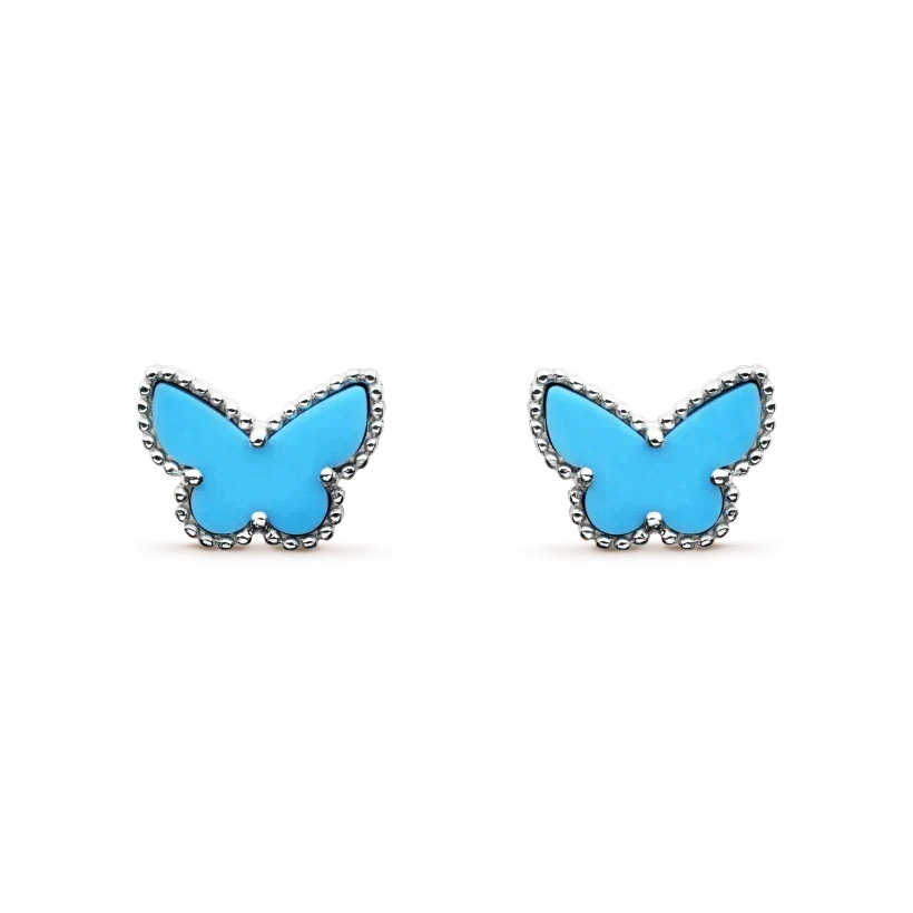 [⭐Hyrra Jewelry]BUTTERFLY TURQUOISE EARRINGS SILVER