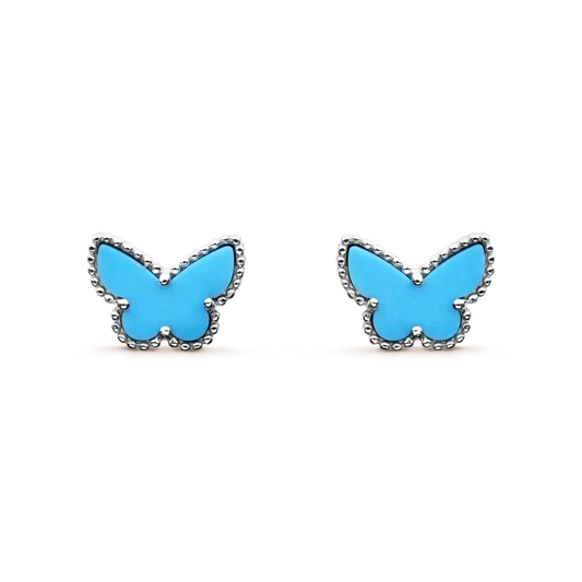 [⭐Hyrra Jewelry]BUTTERFLY TURQUOISE EARRINGS SILVER