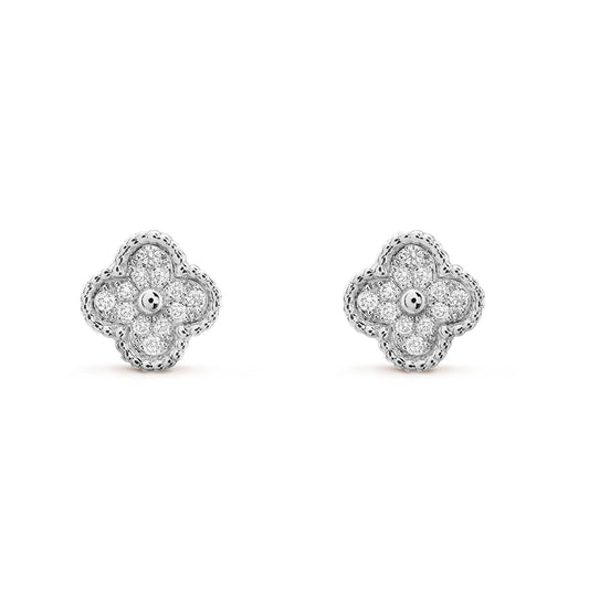 [⭐Hyrra Jewelry]CLOVER MINI DIAMOND STUD EARRINGS
