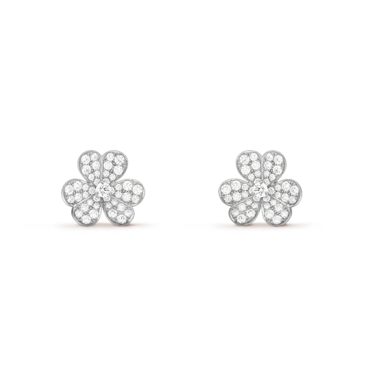 [⭐Hyrra Jewelry]CLOVER COMOS DIAMOND EARRINGS SILVER
