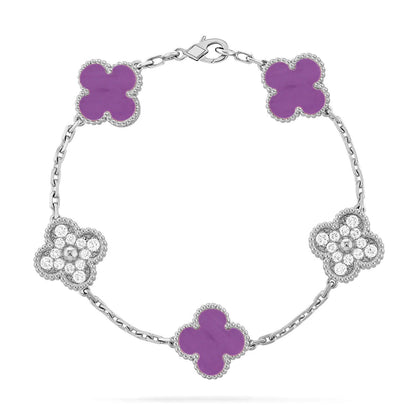 [⭐Hyrra Jewelry] CLOVER 5 MOTIF VIOLET BRACELET COLLECTION