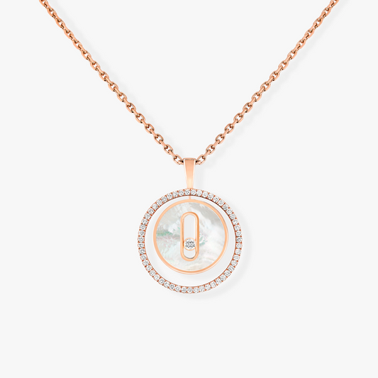 [⭐Hyrra Jewelry]Demo MOVE 1 DIAMOND WHITE MOTHER OF PEARL PINK GOLD DIAMOND NECKLACE