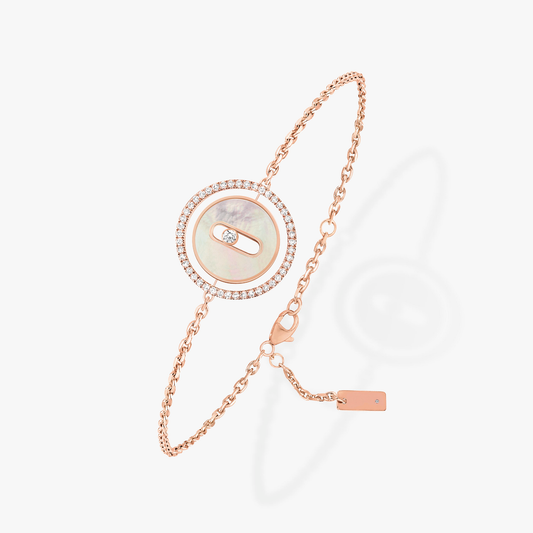 [⭐Hyrra Jewelry]Demo MOVE WHITE MOTHER OF PEARL PINK GOLD DIAMOND BRACELET