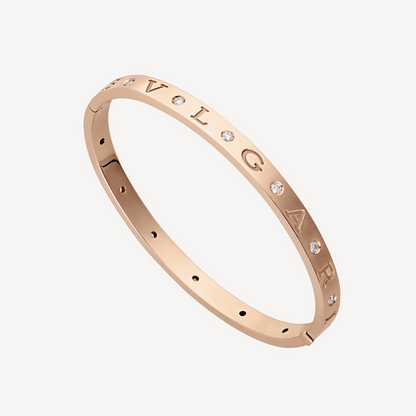 [⭐Hyrra Jewelry]ZERO 1 PINK GOLD 12 DIAMONDS BRACELET