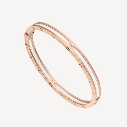 [⭐Hyrra Jewelry]ZERO 1 PINK GOLD WITH WHITE CERAMIC BRACELET