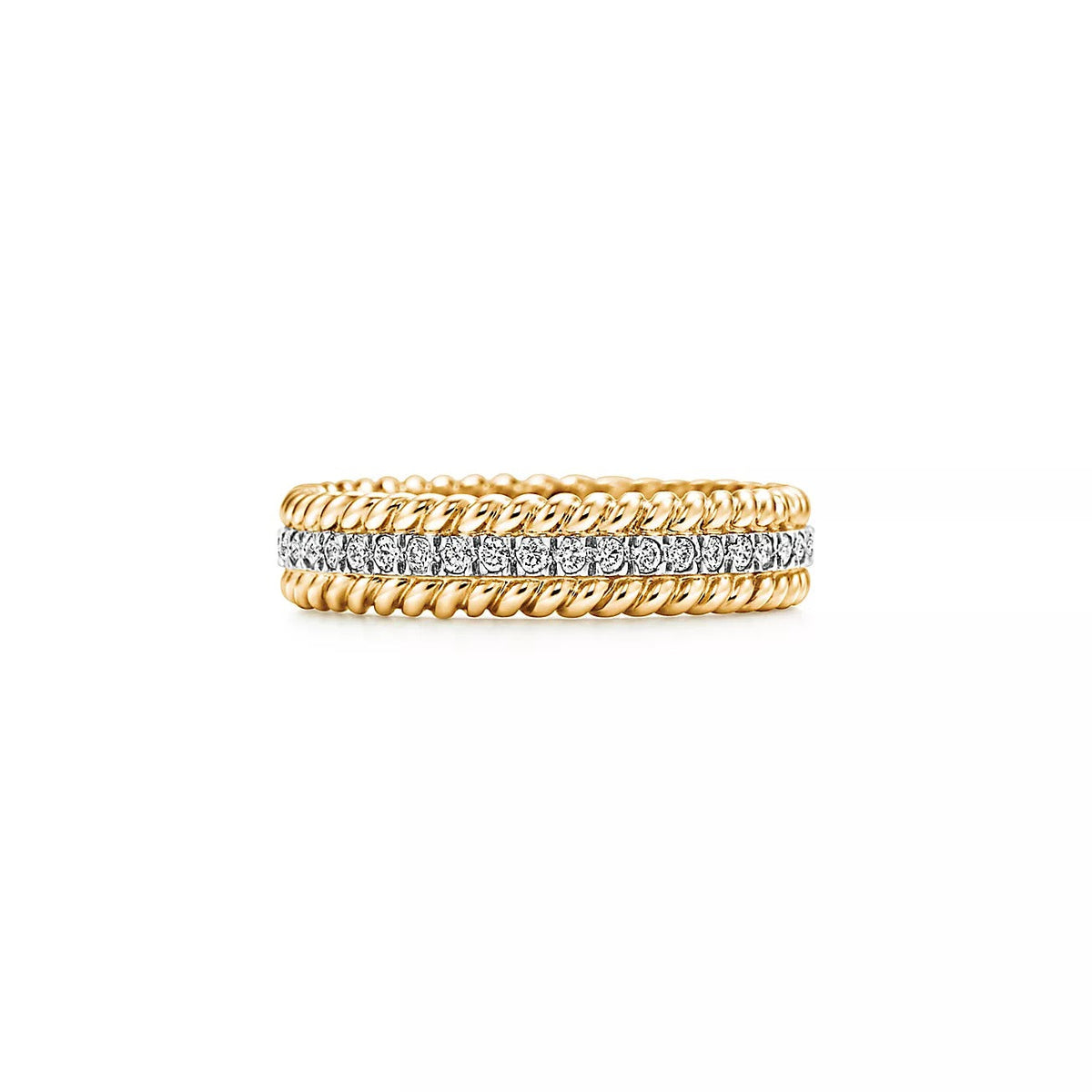 [Hyrra Jewelry]ROPE TWO-ROW GOLD DIAMOND RING
