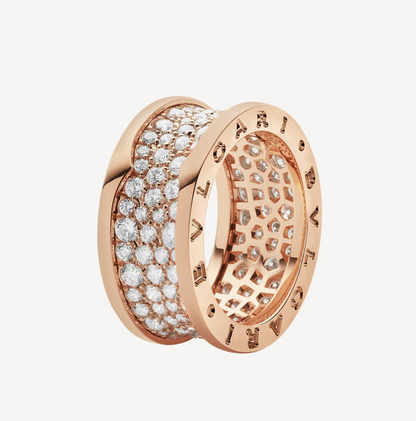 [⭐Hyrra Jewelry]ZERO 1 WITH PAVED DIAMONDS ON THE SPIRAL RING