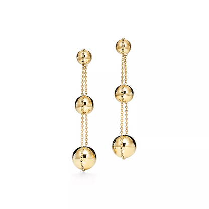[Hyrra Jewelry]TRIPLE DROP GOLD EARRINGS