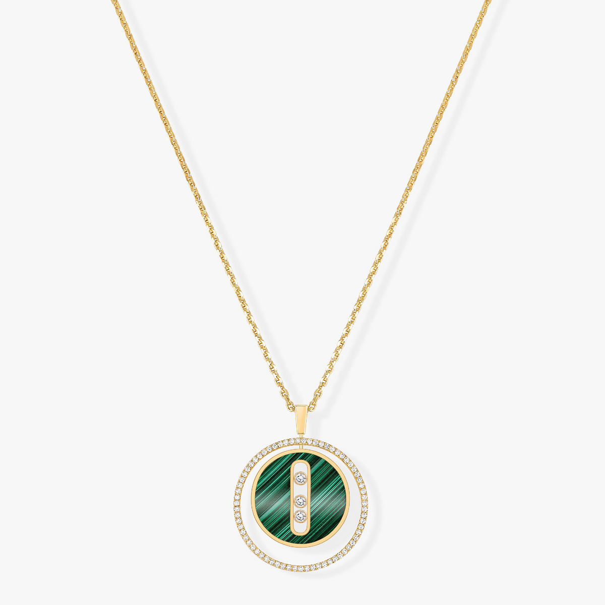 [⭐Hyrra Jewelry]Demo MOVE 3 DIAMOND MALACHITE GOLD DIAMOND NECKLACE