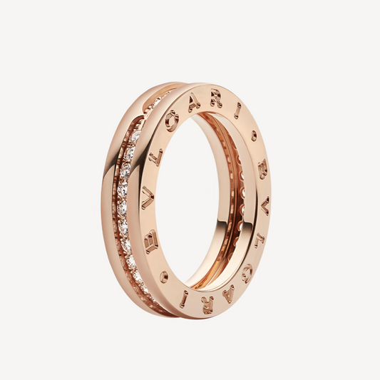[⭐Hyrra Jewelry]ZERO 1 ONE-BAND PAVED DIAMONDS ON THE SPIRAL RING