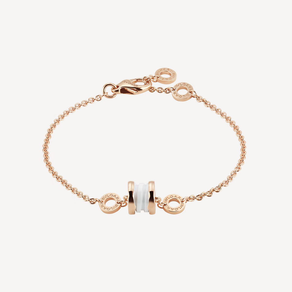 [⭐Hyrra Jewelry]ZERO 1 SOFT PINK GOLD AND WHITE CERAMIC BRACELET