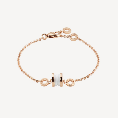 [⭐Hyrra Jewelry]ZERO 1 SOFT PINK GOLD AND WHITE CERAMIC BRACELET