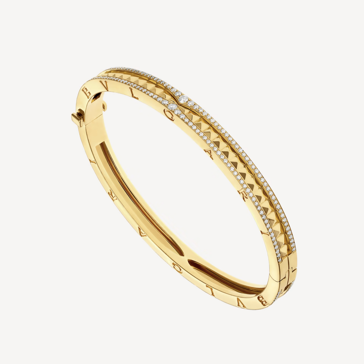 [⭐Hyrra Jewelry]ZERO 1 SPIRAL AND PAVED DIAMOND GOLD BRACELET