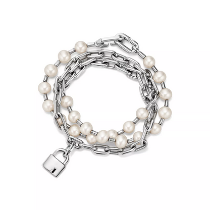 [Hyrra Jewelry]PEARL LOCK SILVER BRACELET
