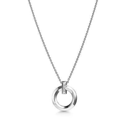 [Hyrra Jewelry]T CIRCLE PENDENT SILVER NECKLACE