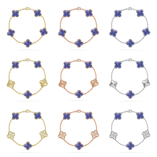 [⭐Hyrra Jewelry]CLOVER 5 MOTIF BLUE VEINS BRACELET COLLECTION