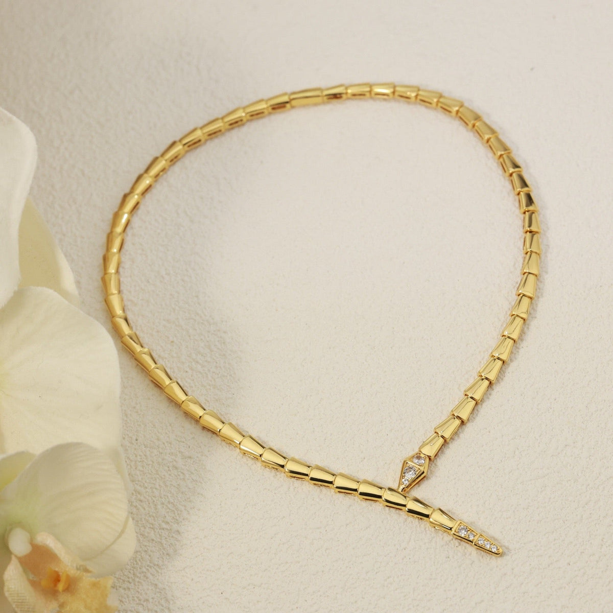 [⭐Hyrra Jewelry]NEW！SERPENT DIAMOND AT BOTH ENDS NECKLACE