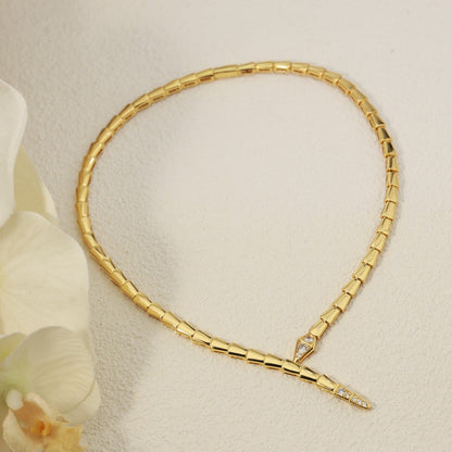 [⭐Hyrra Jewelry]NEW！SERPENT DIAMOND AT BOTH ENDS NECKLACE