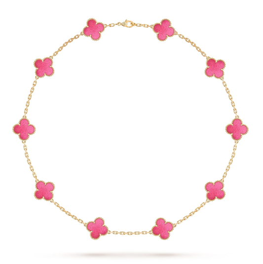 [⭐Hyrra Jewelry]CLOVER 10 MOTIFS  NEW BUBBLE PINK ENAMEL
