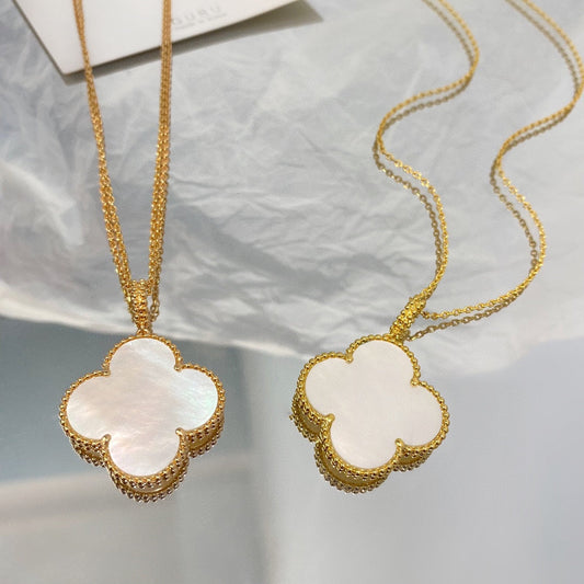 [⭐Hyrra Jewelry]CLOVER 25MM MOP LARGE PENDANT NECKLACE