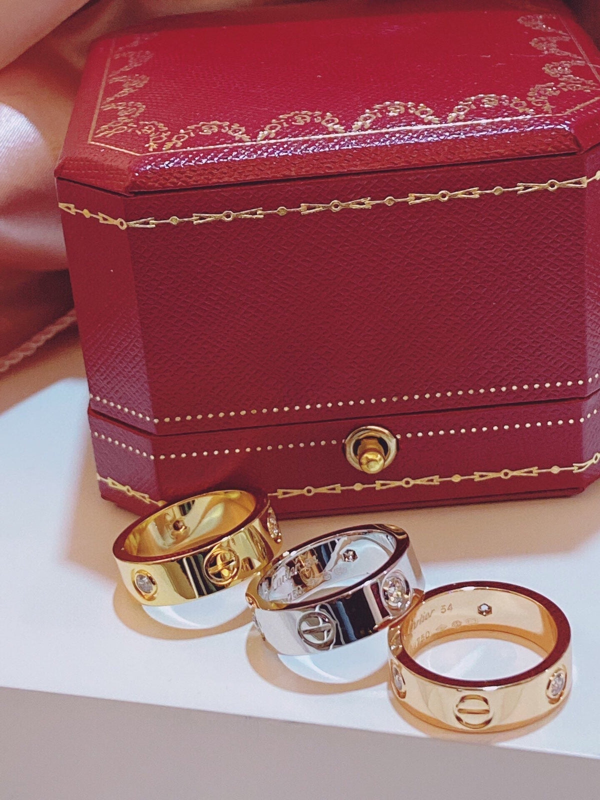 [⭐Hyrra Jewelry]Three-Diamond Ring