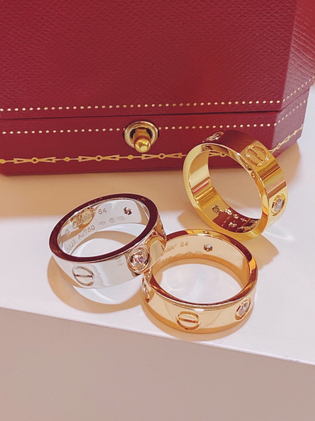[⭐Hyrra Jewelry]Three-Diamond Ring